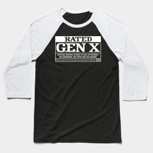 Rated Gen X: Retro Nostalgia - Mix Tapes and VHS Baseball T-Shirt